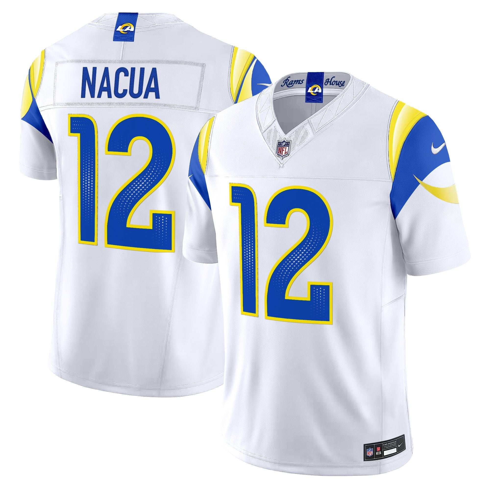 Los Angeles Rams 2025 “Rivalries” Vapor Limited Jersey – All Stitched – White – Puka Nacua Jersey