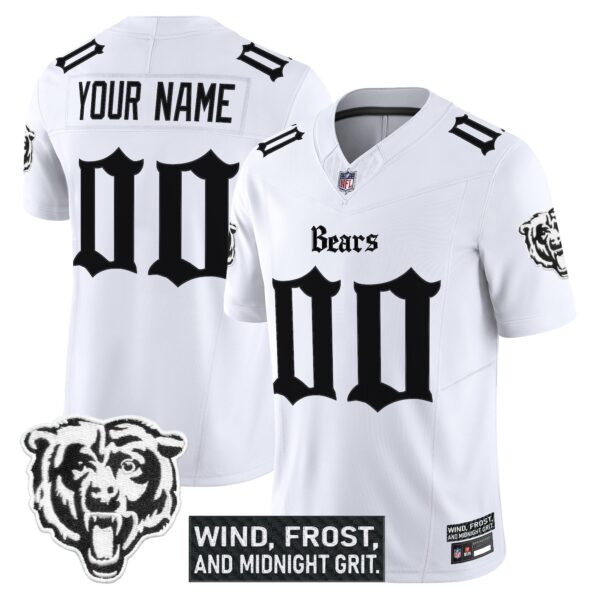 Chicago Bears ‘Gothic Midway Legacy’ Vapor Limited Custom Jersey – All Stitched – White Jersey