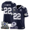 Dallas Cowboys 5-Time Champions Patch Vapor Limited Jersey – All Stitched – Navy – Emmitt Smith Jersey