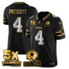 Dallas Cowboys 5-Time Champions Patch Vapor Limited Gold Jersey – All Stitched – Black Limited – Dak Prescott Jersey