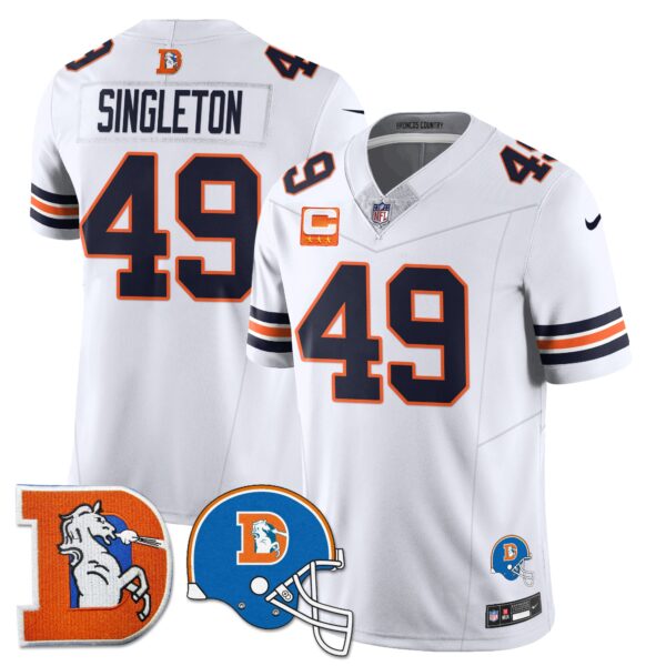 Denver Broncos Throwback Vapor Limited Jersey – All Stitched – White – Alex Singleton Jersey