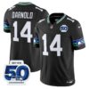 Seattle Seahawks Throwback Vapor Limited Jersey – 50th Anniversary Patch – All Stitched – Black – Sam Darnold Jersey
