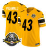 Pittsburgh Steelers 80th Anniversary Patch Vapor Limited Jersey – All Stitched – Gold – Troy Polamalu Jersey