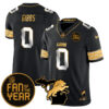 Detroit Lions Fan Of The Year Jersey – All Stitched – Black Gold – Jahmyr Gibbs – 0 Jersey