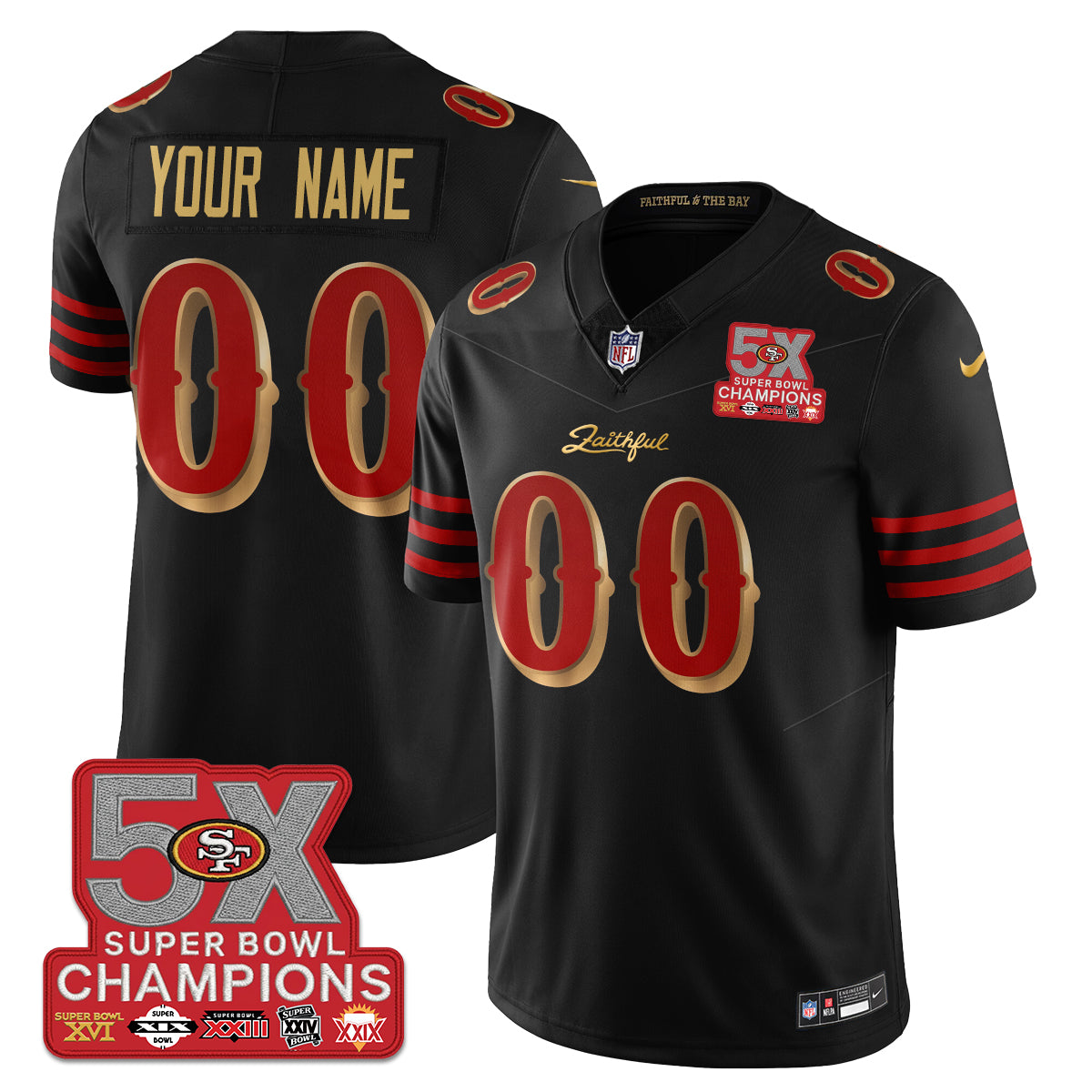 Custom San Francisco 49ers Rivalries 5-Time Champions Patch Vapor Limited Jersey – All Stitched – Rivalries Jersey