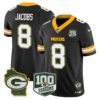 Green Bay Packers 100th Season & Home Patch Vapor Limited Jersey – All Stitched – Black – Josh Jacobs Jersey