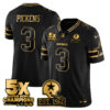 Dallas Cowboys 5-Time Champions Patch Vapor Limited Gold Jersey – All Stitched – Black Gold – George Pickens Jersey