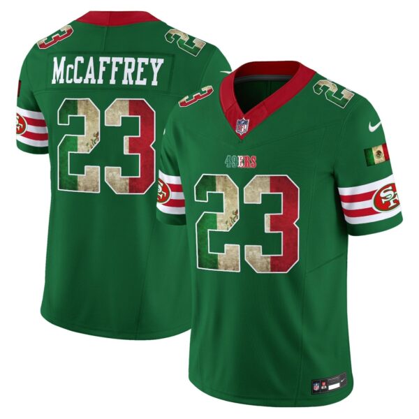 49ers Mexico Vapor Limited Jersey V4 – All Stitched Green Christian McCaffrey Jersey