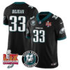 Men’s Philadelphia Eagles Super Bowl LIX Champions Jersey – All Stitched Black Cooper DeJean – 33 Jersey