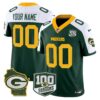 Green Bay Packers 100th Season & Home Patch Vapor Limited Custom Jersey – All Stitched – Alternate Jersey