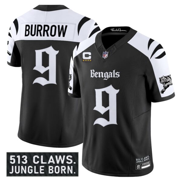 Cincinnati Bengals Gothic Jungle Shadows Edition Vapor Limited Jersey – All Stitched – Alternate – Joe Burrow Jersey
