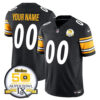 Steelers 50th Anniversary Of Super Bowl IX Patch Vapor Limited Custom Jersey – All Stitched Men Black Jersey