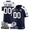 Dallas Cowboys 5-Time Champions Patch Vapor Limited Custom Jersey – All Stitched – Alternate Jersey