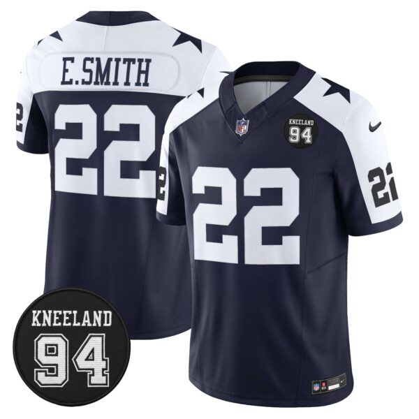 Dallas Cowboys #94 Marshawn Kneeland Memorial Patch Vapor Limited Jersey – All Stitched – Alternate – Emmitt Smith Jersey