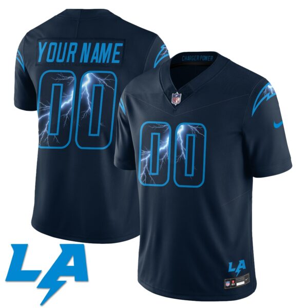 Los Angeles Chargers Rivarly Concept Custom Jersey – All Stitched – Navy Jersey