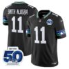 Seattle Seahawks Throwback Vapor Limited Jersey – 50th Anniversary Patch – All Stitched – Black – Smith-Njigba Jersey