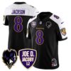 Ravens Purple Rising 2025 Vapor Limited Jersey – All Stitched – Black Alternate – Lamar Jackson Jersey