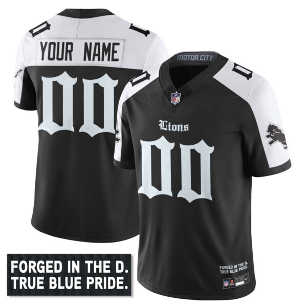 Detroit Lions ‘Gothic Motor City Edition’ Vapor Limited Custom Jersey – All Stitched Men Alternate Jersey