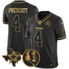 Cowboys Texas & John Madden Patch Gold Vapor Limited Jersey – All Stitched – Black Gold – Dak Prescott Jersey