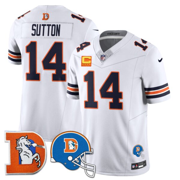 Denver Broncos Throwback Vapor Limited Jersey – All Stitched – White – Courtland Sutton Jersey