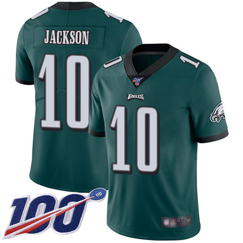 Nike Eagles #10 DeSean Jackson Midnight Green Team Color Men’s Stitched NFL 100th Season Vapor Limited Jersey