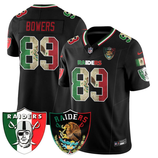 Las Vegas Raiders Mexico Vapor Limited Jersey – All Stitched – Black – Brock Bowers Jersey