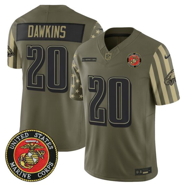 Philadelphia Eagles x U.S. Military Veteran Vapor Limited Jersey – All Stitched – Marines – Brian Dawkins Jersey