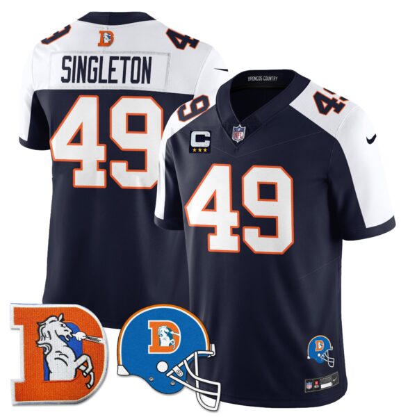 Denver Broncos Throwback Vapor Limited Jersey – All Stitched – Navy Alternate – Alex Singleton Jersey