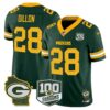 Green Bay Packers 100th Season & Home Patch Vapor Limited Jersey – All Stitched – Green – AJ Dillon Jersey