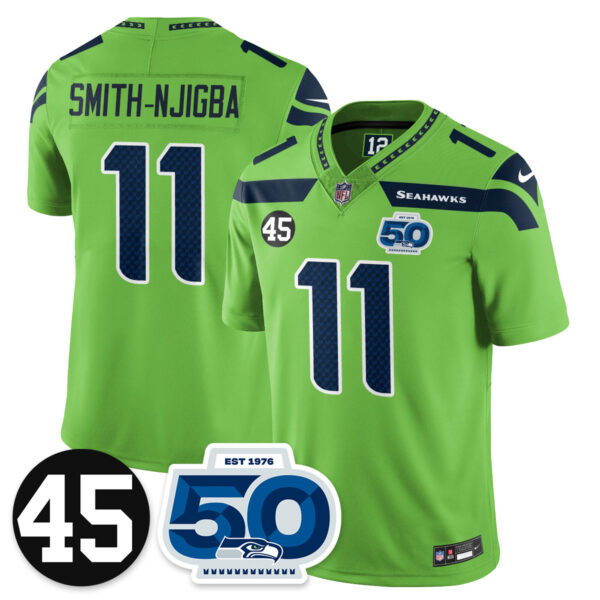 Seattle Seahawks Vapor Limited Jersey – Honor Kenny Easley – All Stitched – Green – Smith-Njigba Jersey