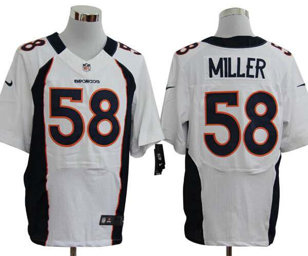 Size 60 4XL-Von Miller Denver Broncos #58 White Stitched Nike Elite NFL Jerseys