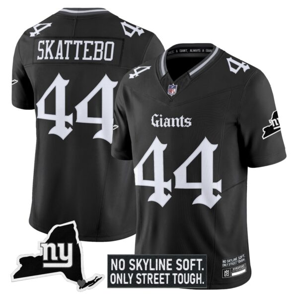 New York Giants Gothic Gotham Edition Vapor Limited Jersey – All Stitched – Black – Cam Skattebo Jersey