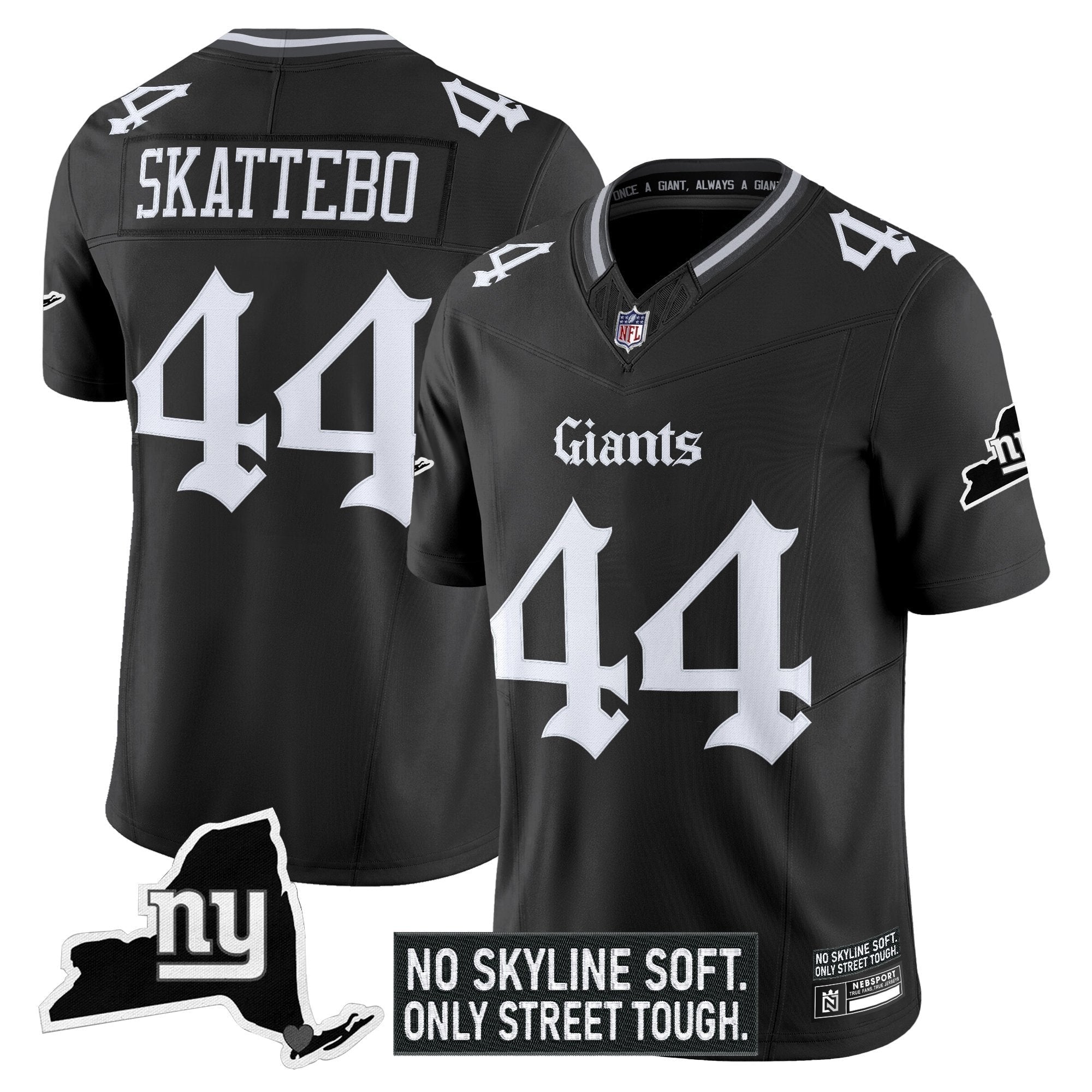 New York Giants Gothic Gotham Edition Vapor Limited Jersey – All Stitched – Black – Cam Skattebo Jersey