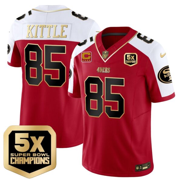 49ers 5x Super Bowl Champions Vapor Limited Jersey – All Stitched – Alternate – George Kittle Jersey