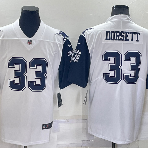 Men’s Dallas Cowboys #33 Tony Dorsett White Color Rush Stitched NFL Nike Limited Jersey