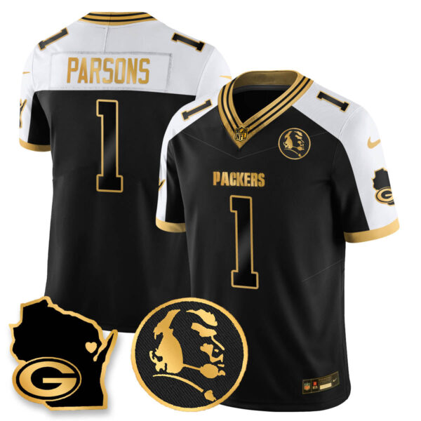 Green Bay Packers 4-Time Champions Vapor Limited Jersey – John Madden Patch – All Stitched – Alternate – Micah Parsons Jersey