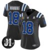 Women’s Indianapolis Colts 2025 Jim Irsay Patch Vapor Limited Jersey – All Stitched – Black – Peyton Manning Jersey