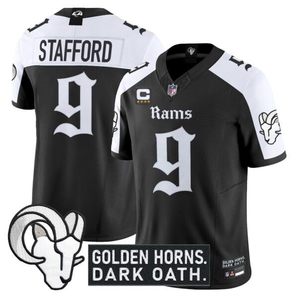 Los Angeles Rams ‘Gothic Horns Reforged Edition’ Vapor Limited Jersey – All Stitched – Alternate – Matthew Stafford Jersey