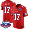 Buffalo Bills 2025 Jersey All Stitched – Farewell to Highmark Stadium – Red – Josh Allen Jersey