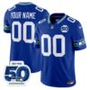 Seattle Seahawks Throwback Vapor Limited Custom Jersey – 50th Anniversary Patch – All Stitched – Royal Jersey