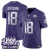 Minnesota Vikings 2025 Winter Warrior Skol Patch Vapor Limited Jersey – All Stitched – Purple – Justin Jefferson Jersey