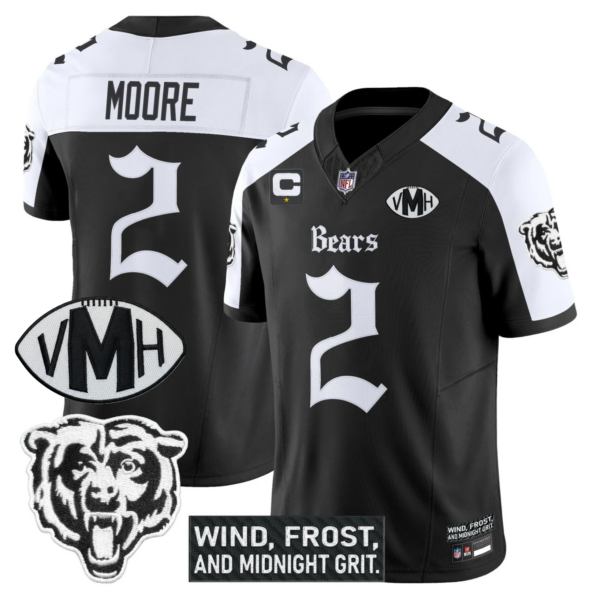 Chicago Bears ‘Gothic Midway Legacy’ VMH Tribute Patch Vapor Limited Jersey – All Stitched – Alternate – D.J. Moore Jersey
