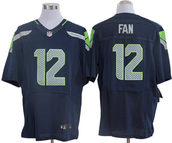 Size 60 4XL-Fan Seattle Seahawks #12 Pacific Blue Stitched Nike Elite NFL Jerseys