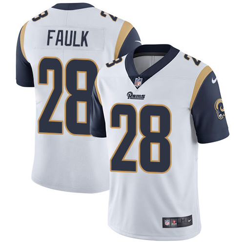 Nike Los Angeles Rams #28 Marshall Faulk White Men’s Stitched NFL Vapor Untouchable Limited Jersey