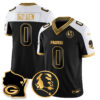 Green Bay Packers 4-Time Champions Vapor Limited Jersey – John Madden Patch – All Stitched – Black Gold – Matthew Golden Jersey
