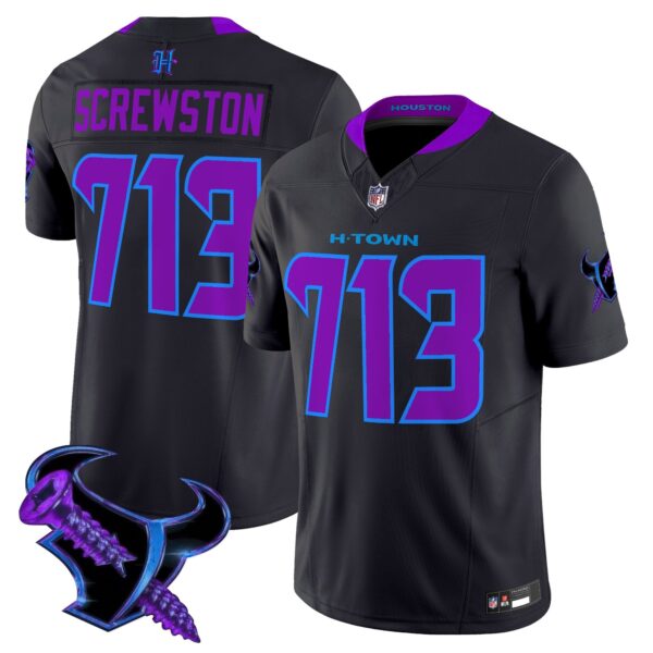 Houston Texans 2025 DJ Screw Vapor Limited Jersey – All Stitched – Navy – Screwston 713 Jersey