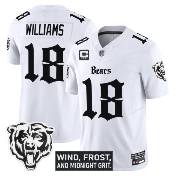 Chicago Bears ‘Gothic Midway Legacy’ Vapor Limited Jersey – All Stitched – White – Caleb Williams Jersey