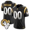 Los Angeles Rams Gold Vapor Limited Custom Jersey – All Stitched – Black Limited Jersey