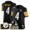 Pittsburgh Steelers 6-Time Champions Patch Vapor Limited Jersey – All Stitched – Black – DK Metcalf Jersey