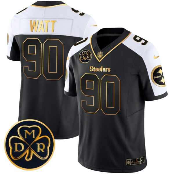 Steelers DMR Patch Gold Vapor Limited Jersey – All Stitched – Alternate – T. J. Watt Jersey